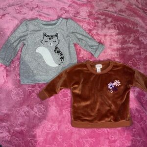 Adorable 2-Piece Sweatshirt Bundle for Baby Girl - Size 3-6 Months